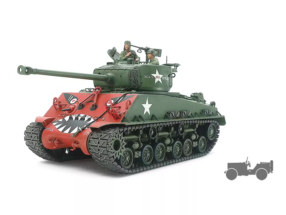 Tamiya - U.S. Medium Tank M4A3E8 Sherman Easy Eight Korean War - 2 Models And 2 Figu
